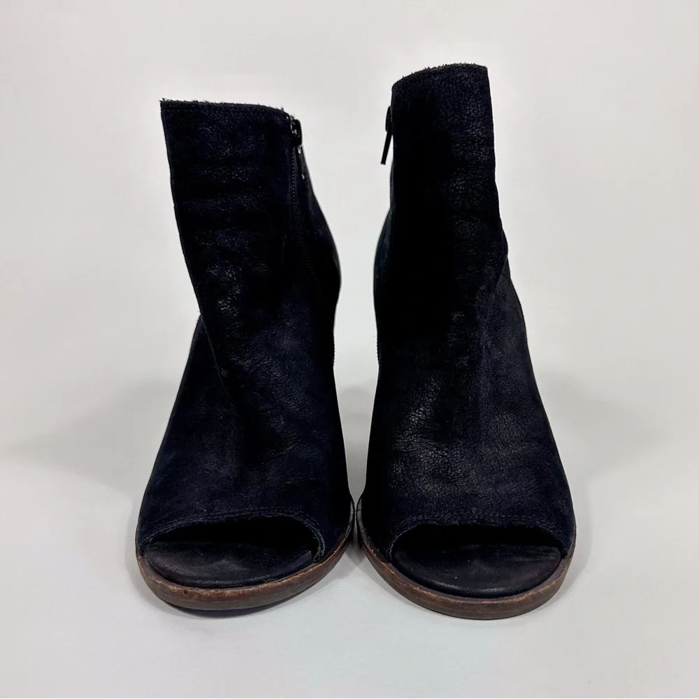 Lucky Brand Peep Toe Leather Booties